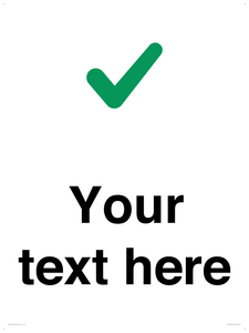 Custom plain background, green tick sign